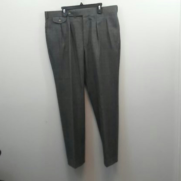 John Alexander Gray Glen Check Wool Pants 36-29 (Made in USA) - Picture 1 of 9